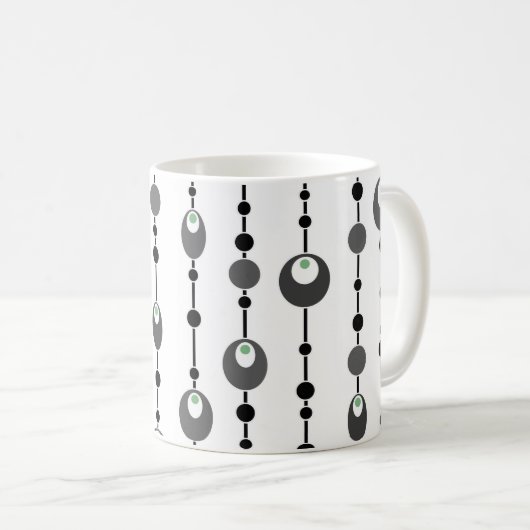 Abstrakter Retrodesign-Deko mit Drehkissen Kaffeetasse (VorderseiteRechts)