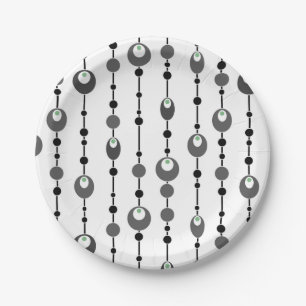 Abstrakter Retrodesign-Deko mit Drehkissen Pappteller