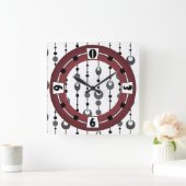 Abstrakter Retrodesign-Deko Quadratische Wanduhr (Zuhause)