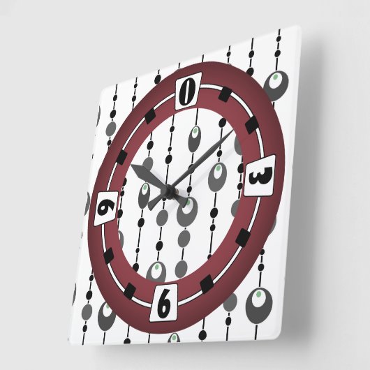 Abstrakter Retrodesign-Deko Quadratische Wanduhr (Winkel)