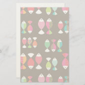 Abstrakter Retrofisch unter Wasser Muster 2 Briefpapier (Vorne/Hinten)