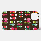 Abstrakter Retrofisch unter Wasser Muster 2 Case-Mate iPhone Hülle (Rückseite (Horizontal))