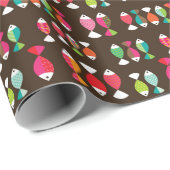 Abstrakter Retrofisch unter Wasser Muster 2 Geschenkpapier (Rolleneckpunkt)