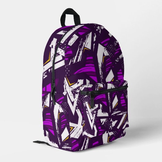 Abstrakter Retrostil Bedruckter Rucksack (Rückseitige Ecke links)