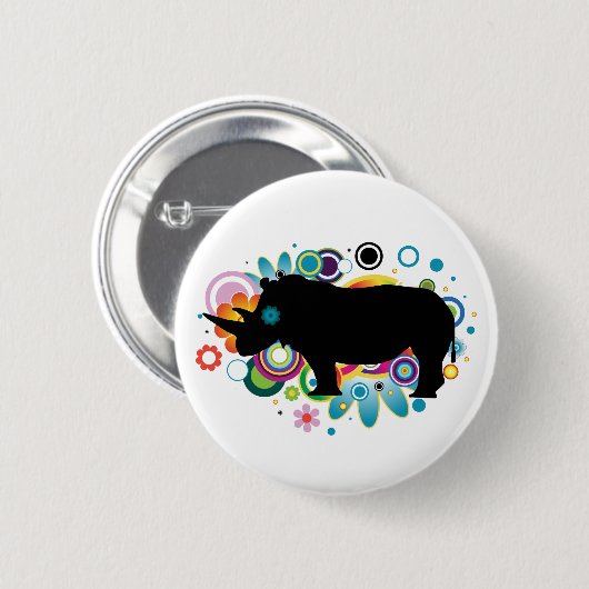 Abstrakter Rhino-Button Button (Vorne & Hinten)