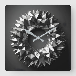 abstrakter Ring mit unregelmäßigen Pyramiden Quadratische Wanduhr