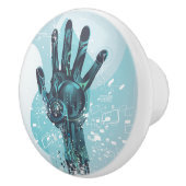 Abstrakter Roboter Hand-Keramik Keramikknauf (Rechts)