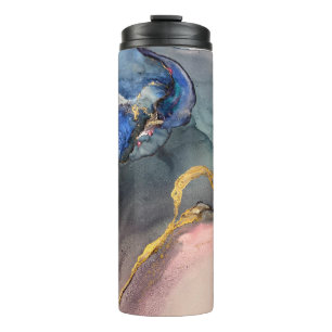 Abstrakter rosa-blauer Hintergrund mit schönem Sch Thermosbecher