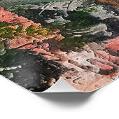 Abstrakter rosa Dschungel Katzenlandschaft Poster (Ecke)