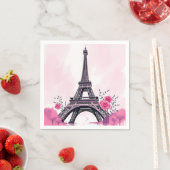 Abstrakter rosa Eiffelturm Kunst Serviette (Beispiel)