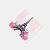 Abstrakter rosa Eiffelturm Kunst Serviette (Ecke)