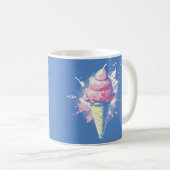 Abstrakter rosa Eiscreme-Splatter in Bedrängnis Kaffeetasse (VorderseiteRechts)