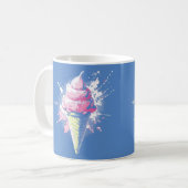 Abstrakter rosa Eiscreme-Splatter in Bedrängnis Kaffeetasse (Vorderseite Links)