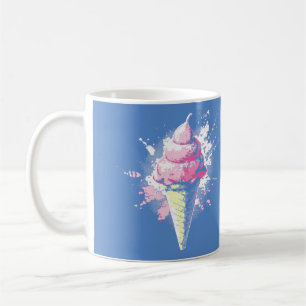 Abstrakter rosa Eiscreme-Splatter in Bedrängnis Kaffeetasse
