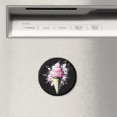 Abstrakter rosa Eiscreme-Splatter in Not Magnet (In Situ (Geschirrspüler))