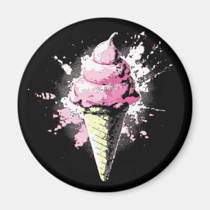 Abstrakter rosa Eiscreme-Splatter in Not Magnet