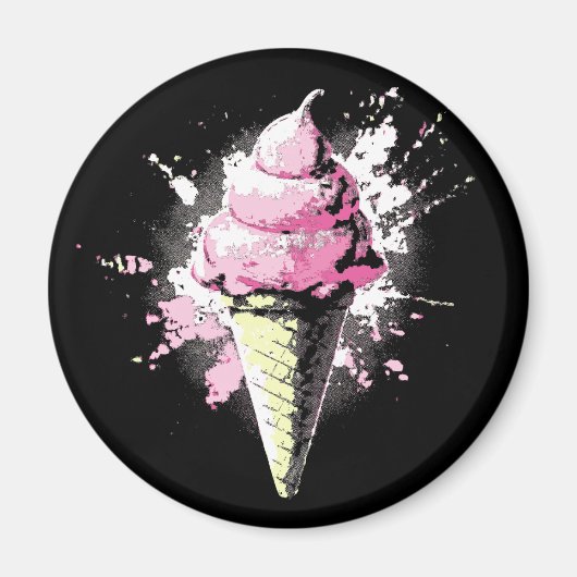 Abstrakter rosa Eiscreme-Splatter in Not Magnet (Vorne)