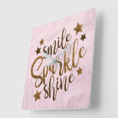 Abstrakter rosa motivierend quadratische wanduhr (Winkel)