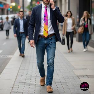 Abstrakter rosa Neon-Farbspritzer Krawatte