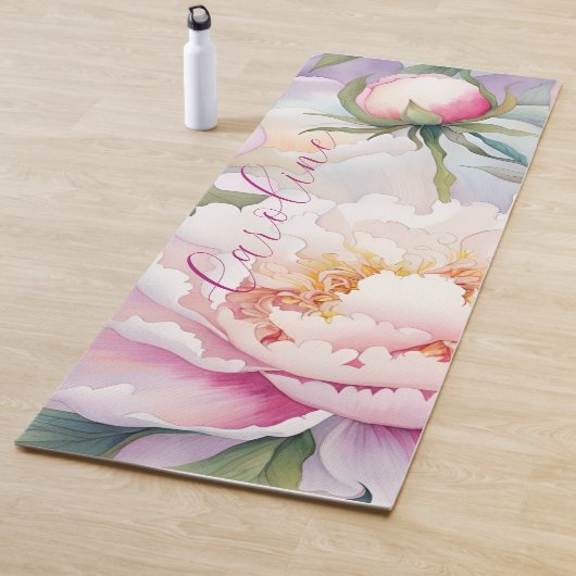 Abstrakter Rosa Peak Personalisierter Name Yogamatte (Beispiel)