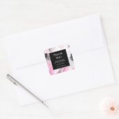 Abstrakter Rosa Schwarzer Geschäft Danke Aufkleber (Umschlag)