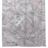 Abstrakter rosa und grauer Marmor Duschvorhang (Vorderseite)