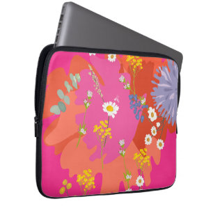Abstrakter Rosa- und Orangengarten Laptopschutzhülle