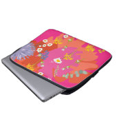 Abstrakter Rosa- und Orangengarten Laptopschutzhülle (Vorne Knopf)