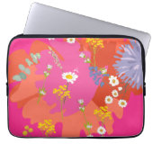 Abstrakter Rosa- und Orangengarten Laptopschutzhülle (Vorderseite)