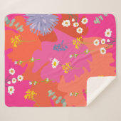 Abstrakter Rosa- und Orangengarten Sherpadecke (Vorderseite (Horizontal))