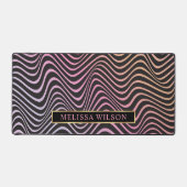 Abstrakter, rosa und schwarzer Retro-Muster Name Schreibtischunterlage (Vorderseite)