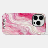 Abstrakter rosa und weißer Marmor Case-Mate iPhone Hülle (Rückseite (Horizontal))