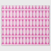 Abstrakter Rosa Weihnachtsbaum Geschenkpapier (Flach)