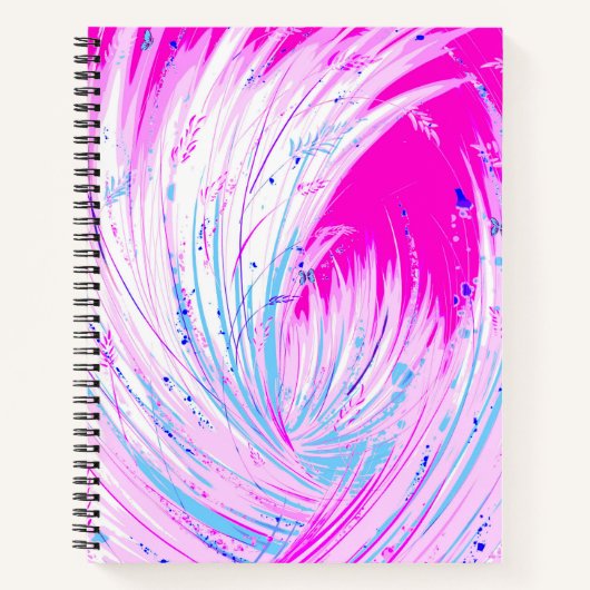 Abstrakter, rosafarbener Garten Notizblock (Vorderseite)