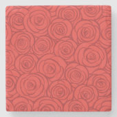 Abstrakter Rosen-Hintergrund Steinuntersetzer (Vorderseite)