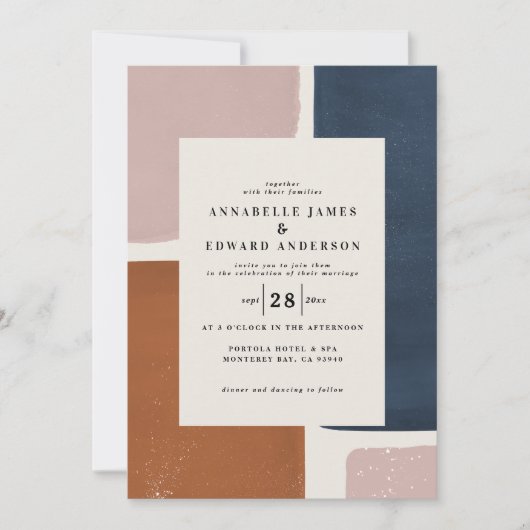 Abstrakter Rost, Marine + rosa Moderne (Vorderseite)