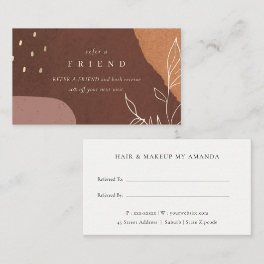 Abstrakter Rost Orange Blattschieber Visitenkarte (Vorne/Hinten)