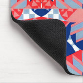 abstrakter rot-blau-weißer Druck #1 Mousepad (Ecke)