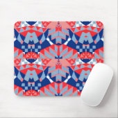 abstrakter rot-blau-weißer Druck #1 Mousepad (Mit Mouse)