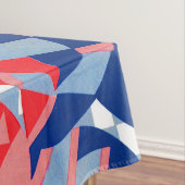 abstrakter rot-blau-weißer Druck #1 Tischdecke (Beispiel)