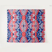 abstrakter rot-blau-weißer Druck #1 Wandteppich (Vorderseite (Horizontal))