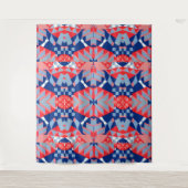 abstrakter rot-blau-weißer Druck #1 Wandteppich (Vorderseite)