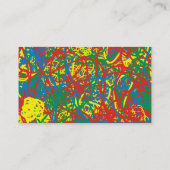 Abstrakter Rot-Gelb-Blau-Künstler Visitenkarte (Rückseite)
