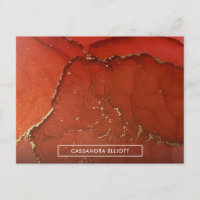 Abstrakter Rot & Gold Alkohol Tinte Flüssigkeiten