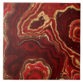 Abstrakter Rot- und Goldmarmor Fliese (Vorderseite)