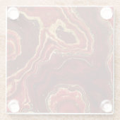 Abstrakter Rot- und Goldmarmor Glasuntersetzer (Rückseite)