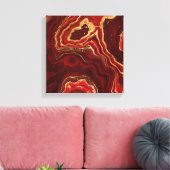 Abstrakter Rot- und Goldmarmor Leinwanddruck (Insitu (Wohnzimmer))