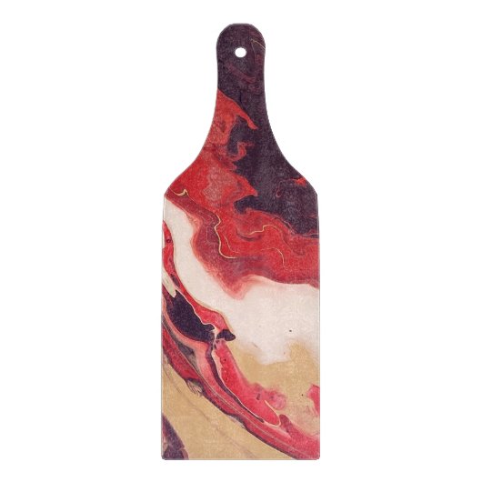 abstrakter Rot und Mahagoni Schneidebrett (Vorderseite)