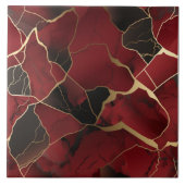 Abstrakter Rot- und Schwarzmarmoreffekt Fliese (Vorderseite)
