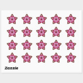 ABSTRAKTER ROTER PINKSTAR MIT FUCHSIA AMETHYST GEM Stern-Aufkleber (Blatt)